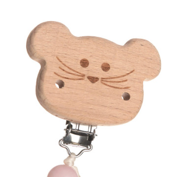 Soother Holder Wood/Silicone 2023 Little Chums mouse