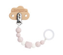 Soother Holder Wood/Silicone Little Universe cloud powder pink