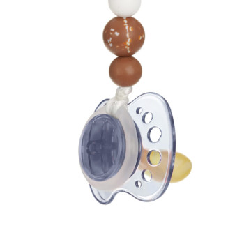 Soother Holder Wood/Silicone Little Universe moon rust