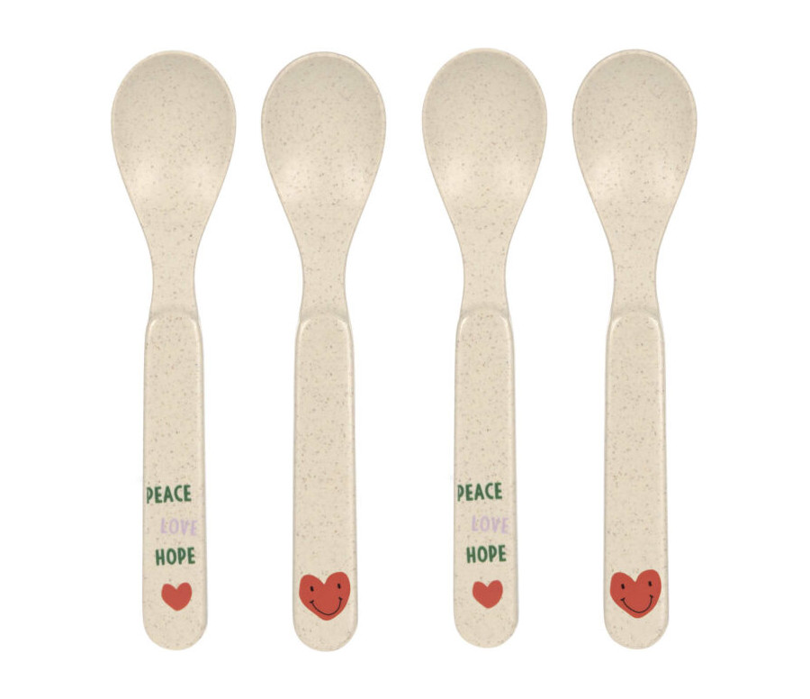 Spoon Set PP/Cellulose Happy Rascals Heart lavender