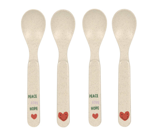 Spoon Set PP/Cellulose Happy Rascals Heart lavender