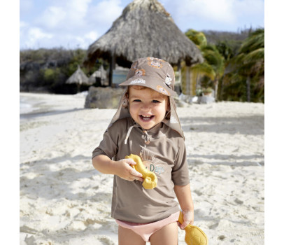 Sun Protection Flap Hat camel nature 19-36 mon.