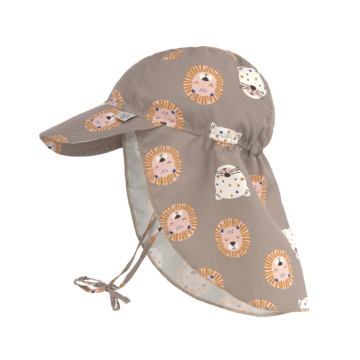 Sun Protection Flap Hat wild cats choco 19-36 mon.