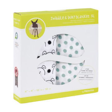 Swaddle blanket 120x120 2023 Little Chums dog