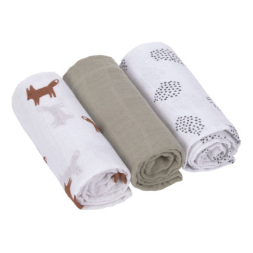 Swaddle Burp blanket 60x60 Little Forest fox