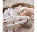 Swaddle Burp blanket 60x60 Little Forest fox