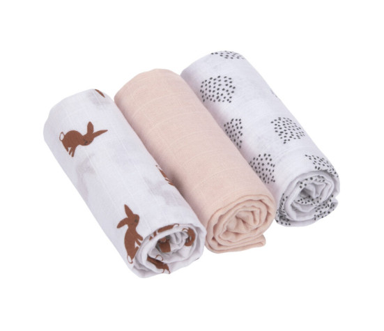 Swaddle Burp blanket 60x60 Little Forest rabbit