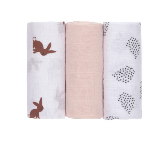 Swaddle Burp blanket 60x60 Little Forest rabbit