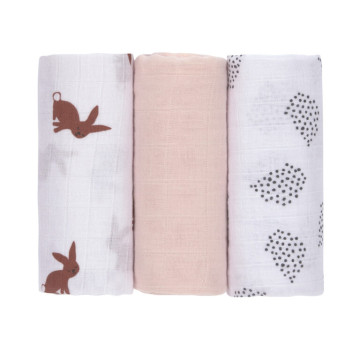 Swaddle Burp blanket 60x60 Little Forest rabbit