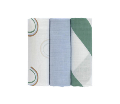 Swaddle Burp blanket 85x85 Happy Rascals sky blue