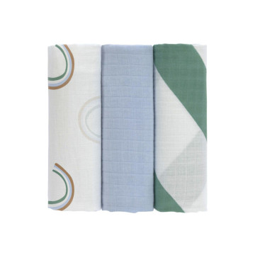 Swaddle Burp blanket 85x85 Happy Rascals sky blue