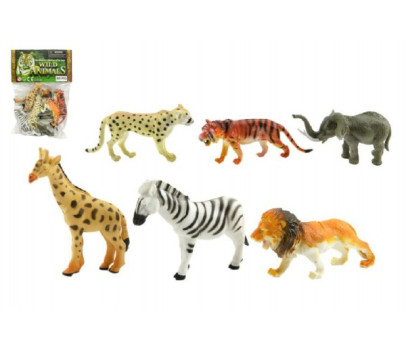 Zvířátka safari ZOO 6ks plast 10cm v sáčku