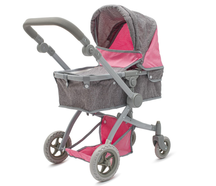 Kočárek pro panenky 2v1 Baby Mix Sophie pink-grey