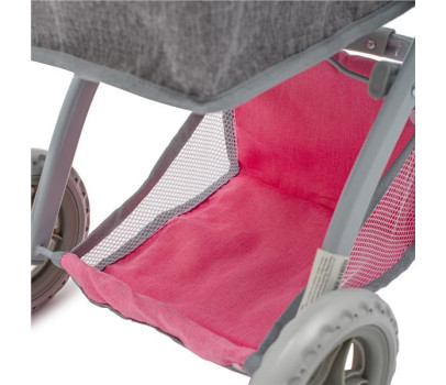 Kočárek pro panenky 2v1 Baby Mix Sophie pink-grey