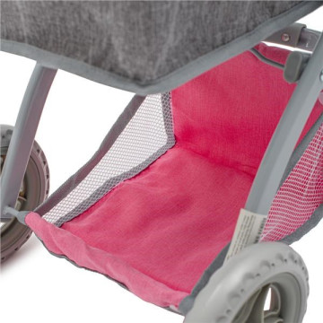 Kočárek pro panenky 2v1 Baby Mix Sophie pink-grey