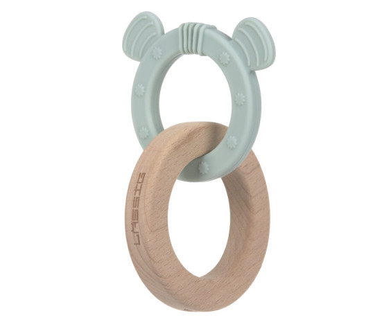 Teether Ring 2in1 Wood/Silicone 2023 Little Chums dog