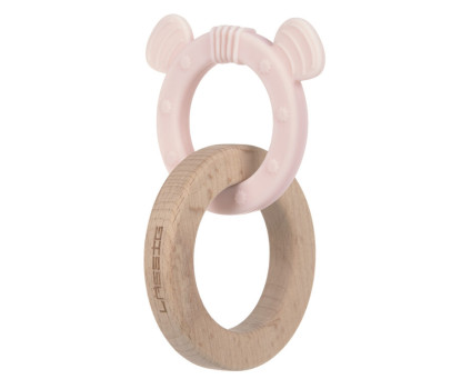 Teether Ring 2in1 Wood/Silicone 2023 Little Chums mouse