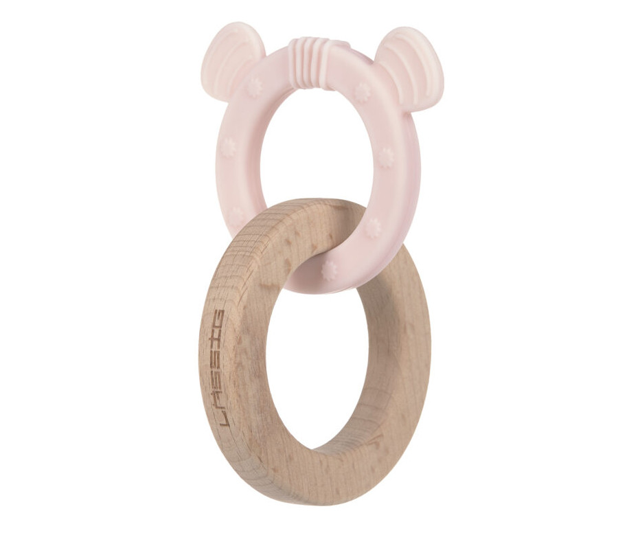 Teether Ring 2in1 Wood/Silicone 2023 Little Chums mouse