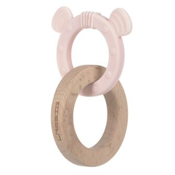 Teether Ring 2in1 Wood/Silicone 2023 Little Chums mouse