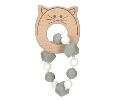 Teether Bracelet Wood/Silicone 2023 Little Chums cat