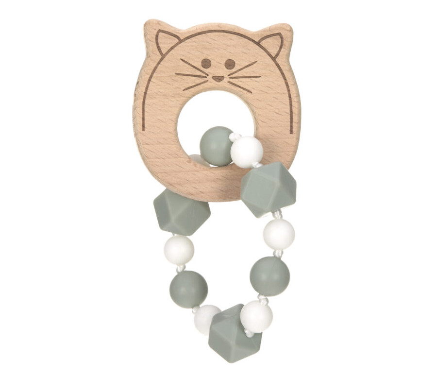 Teether Bracelet Wood/Silicone 2023 Little Chums cat