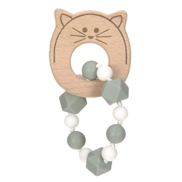 Teether Bracelet Wood/Silicone 2023 Little Chums cat