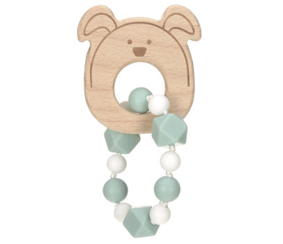 Teether Bracelet Wood/Silicone 2023 Little Chums dog