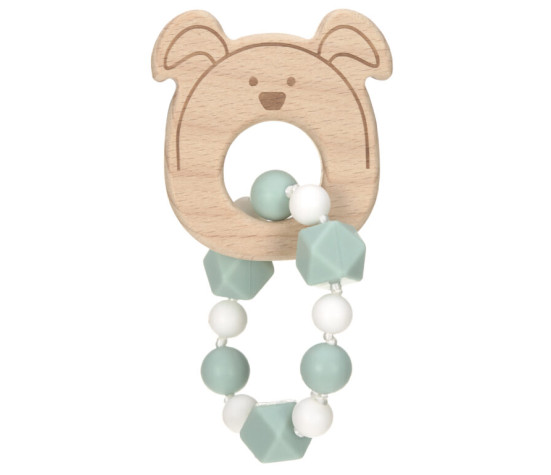 Teether Bracelet Wood/Silicone 2023 Little Chums dog