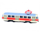 Tramvaj Tatra T3 česká kovová 16cm retro na zpětný chod v krabičce 20x8x6cm CZ design