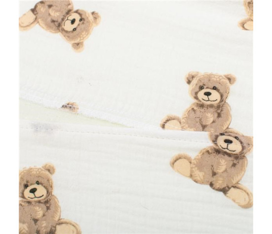 Mušelínový potah na kojenecký polštář-klín New Baby STANDARD 30x37cm bear