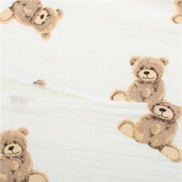 Mušelínový potah na kojenecký polštář-klín New Baby STANDARD 59x37cm bear