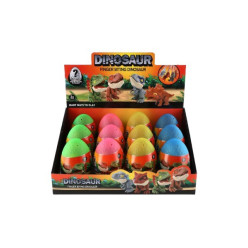 Dinosaurus kousací ve vajíčku plast 10cm 4 barvy 12ks v boxu