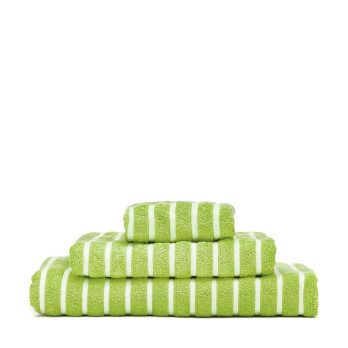 Ručník bavlna svěží zelená s bílým pruhem