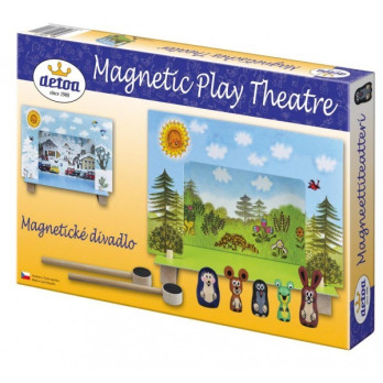Divadlo Krtek magnetické dřevěné s figurkami v krabici 33x23x3,5cm